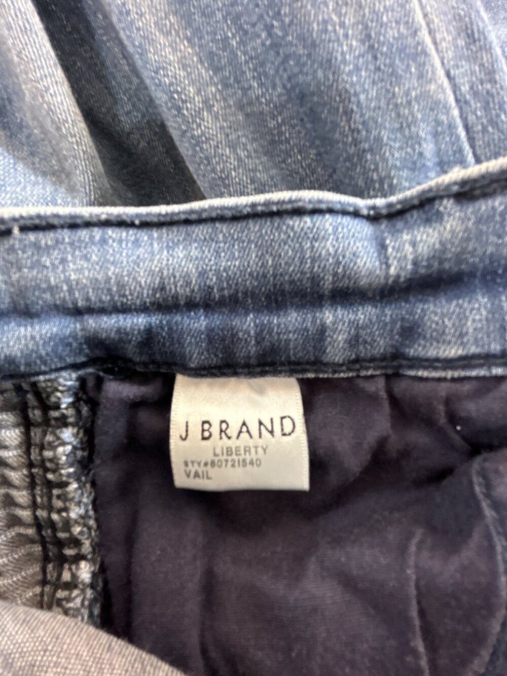 J Brand Liberty Womens Jeans Skinny Med Wash Blue Whiskering 5 Pocket Size 27 - Picture 6 of 8